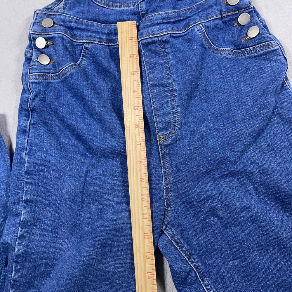 ASOS Denim Overalls Women UK8 US 4‎ Blue Adjustable Straps Full Length Pockets - Picture 5 of 9